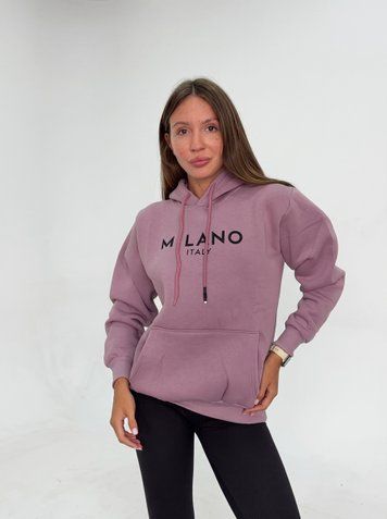 Жіноче худі з написом на флісі Pink Daisy Бузковий, L 6422 фото