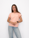 Однотонна базова жіноча футболка Pink Daisy Пудровий, 40-44 4019 фото