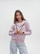 Жіноче однотонне зіп-худі на флісі Pink Daisy Пудровий, M 5023 фото