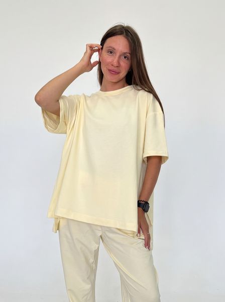 Жіночий вільний костюм з футболкою та штанами Pink Daisy Жовтий, L-XL 619 фото