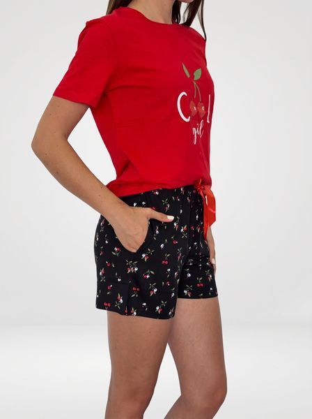 Жіноча літня піжама з футболкою та шортами Pink Daisy 2232 фото