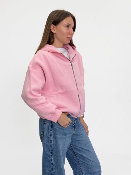 Жіноче однотонне худі на блискавці Pink Daisy Рожевий 44-48 2867 фото
