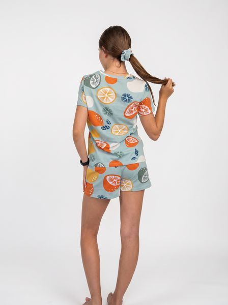 Жіноча літня піжама з футболкою та шортами Pink Daisy 01/384 фото
