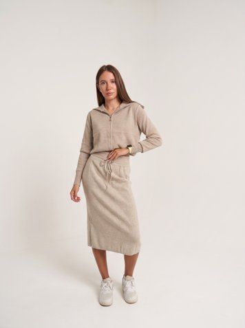 Жіноча подовжена приталена спідниця з вирізом Pink Daisy 3276 фото